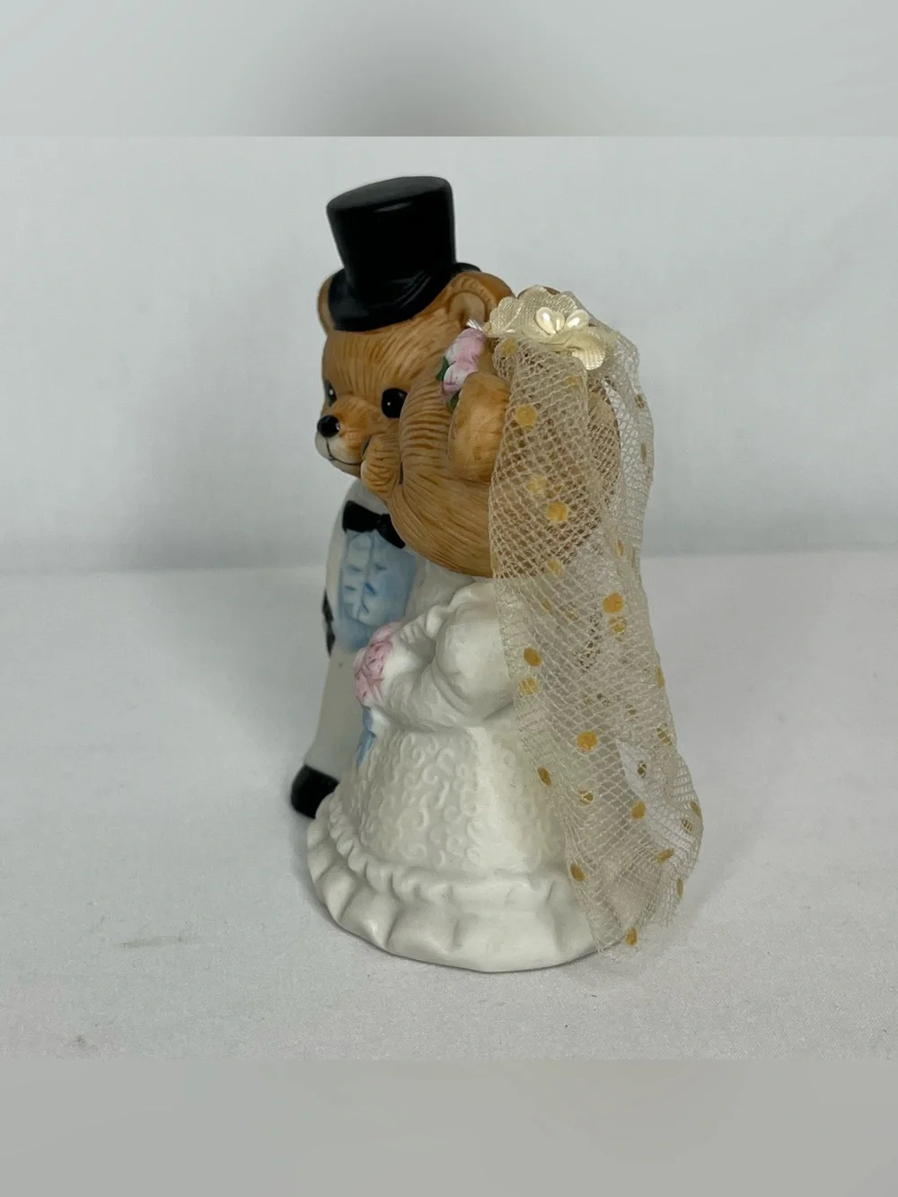 Vintage Homco #1424 Porcelain Teddy Bear Bride and Groom. 3.75